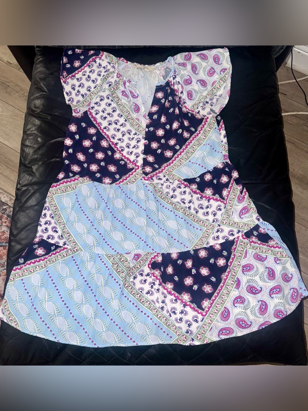 LOFT Multicolor Babydoll Dress with Floral and Paisley Patterns - Picture 4 of 5